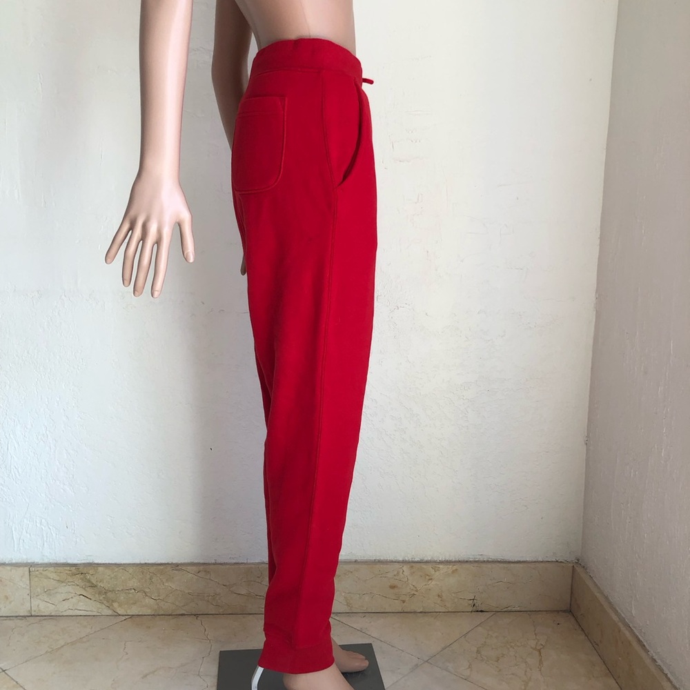 Berkeley Jensen Red Fleece Cuffed Joggers Sweatpants Women’s Size M Drawstring - Picture 4 of 16